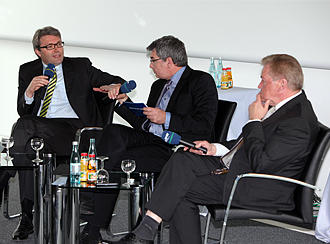 Marc Jan Eumann, Patrick Leusch und Hans-Jürgen Beerfeltz (v.l.n.r.)