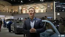 蔚來汽車創辦人李斌曾在2023年上海車展接受德國之聲訪問（資料照）