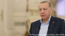 Turkey's President Tayyip Erdogan speaks during a joint live broadcast of Turkish TV channels in Ankara, Turkey April 30, 2023. Presidential Press Office/Handout via REUTERS ATTENTION EDITORS - THIS PICTURE WAS PROVIDED BY A THIRD PARTY. NO RESALES. NO ARCHIVES.