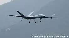 (221107) -- GUANGZHOU, Nov. 7, 2022 (Xinhua) -- An Attack-2 drone flies during a training for the upcoming 14th Airshow China in south China's Guangdong Province Nov. 5, 2022. The Chinese People's Liberation Army (PLA) Air Force will showcase an array of aircraft at the upcoming 14th Airshow China to be held from Nov. 8 to 13 in Zhuhai of Guangdong Province, a PLA Air Force spokesperson said on Sunday. (Photo by Yu Hongchun/Xinhua)