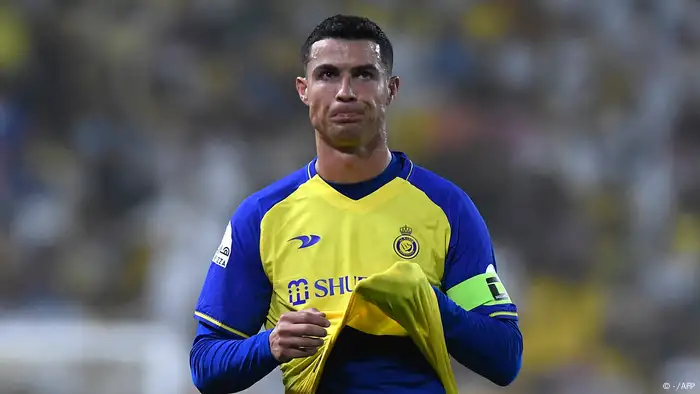 النجم البرتغالي كريستيانو رونالدو بعد التحاقه بنادي النصر السعودي هذا العام