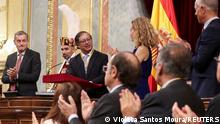3.5.2023, Madrid***
Colombia's President Gustavo Petro speaks at the Spanish parliament, in Madrid, Spain, May 3, 2023. REUTERS/Violeta Santos Moura