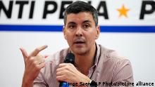 02.05.2023
Paraguayan President-elect Santiago Pena gives a press conference in Asuncion, Paraguay, Tuesday, May 2, 2023. PeÃ±a, a 44-year-old economist and former finance minister, won Sunday's election. (AP Photo/Jorge Saenz)