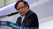 Madrid, Spain; 05.05.2023.- Gustavo Petro participates in a meeting with businessmen and journalists on his last day of official visit to Spain. The second vice president of the Spanish Government, Yolanda Díaz, invited the president to take up the challenge that both executives have the duty to promote common progressive agendas in international and Ibero-American forums. undertake a public-private collaboration to produce clean energy from both spheres. Petro emphasized the transformation in the consumption of cocaine and the new drugs that modify not only the market but also the situation of Colombian peasants. Photo: Juan Carlos Rojas