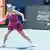 Amanda Anisimova in action at the Miami Open on March 22, 2023.