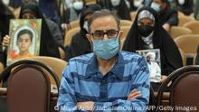 18/01/2022 *** Iranian-swedish dissident Habib Farjollah Chaab, who is accused of carrying out bomb attacks for an Arab separatist group, attends the first hearing of his trial in Iran's capital Tehran on January 18, 2022. - Iran accuses Chaab of leading the Arab Struggle Movement for the Liberation of Ahvaz (ASMLA), which Tehran has designated as a terrorist group. (Photo by MAJID AZAD / JAMEJAMONLINE / AFP) (Photo by MAJID AZAD/JAMEJAMONLINE/AFP via Getty Images)