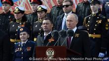 Russian President Vladimir Putin delivers his speech during the Victory Day military parade marking the 78th anniversary of the end of World War II in Red square in Moscow, Russia, Monday, May 9, 2022. (Gavriil Grigorov, Sputnik, Kremlin Pool Photo via AP)