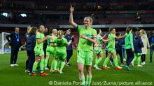 May 1, 2023, London, England: London, England, May 1st 2023: Alexandra Popp (11 Wolfsburg) celebrate their victory and entry into the Final during the UEFA Womens Champions League semifinal football match between Arsenal and VFL Wolfsburg at Emirates in London, England. (Credit Image: Â© Daniela Porcelli/Sport Press Photo via ZUMA Press