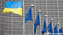 Ukrainian flag on the Berlaymont building