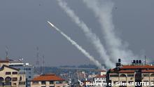 Rockets are fired from Gaza into Israel, in Gaza May 10, 2023. REUTERS/Mohammed Salem
