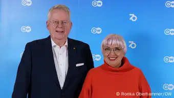 Festakt 70 Jahre Deutsche Welle, zu sehen sind Intendant Peter Limbourg und Claudia Roth, Staatsministerin für Kultur und Medien.