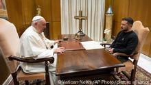 Zelenski a papa: “No puede haber igualdad entre víctima y agresor”