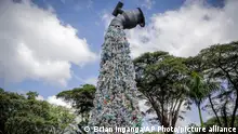02.03.2022+++ A giant art sculpture showing a tap outpouring plastic bottles, each of which was picked up in the neighborhood of Kibera, during the U.N. Environment Assembly (UNEA) held at the U.N. Environment Programme (UNEP) headquarters in Nairobi, Kenya Wednesday, March 2, 2022. Delegates met to discuss a binding international framework to address the growing problem of plastic waste in the world's oceans, rivers and landscape. (AP Photo/Brian Inganga)