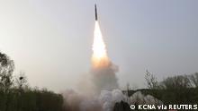 VERÖFFENTLICHT am 16.5.23 *** Korean People's Army test-launches a Hwasong-18 intercontinental ballistic missile from an undisclosed location in North Korea in this image released by North Korea's Korean Central News Agency on May 16, 2023. KCNA via REUTERS ATTENTION EDITORS - THIS IMAGE WAS PROVIDED BY A THIRD PARTY. REUTERS IS UNABLE TO INDEPENDENTLY VERIFY THIS IMAGE. NO THIRD PARTY SALES. SOUTH KOREA OUT. NO COMMERCIAL OR EDITORIAL SALES IN SOUTH KOREA.