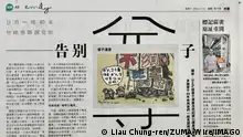 13.05.20923
May 13, 2023, HONG KONG, CHINA: In Hong Kong, a prominent political cartoonist Wong Kei-kwan pen named and widely known to people of Hong Kong as ZUNZI published his last single frame satirical cartoon on MING PAO DAILY NEWS today together with a brief statement from an editor thanking him for long years of service to the Paper and a title with a broad Chinese stroke reads : Farewell to Zunzi. After the repeated criticism by Hong Kong officials, Hong Kong s popular political cartoonist have been terminated by the publisher, Ming Pao Daily News, a major Chinese Paper in Hong Kong and once a most influential opinion leader during British Colonial time before 1997. Hong Kong government s move to ban political cartoon on the printed media i - ZUMAl137 20230513_zap_l137_001 Copyright: xLiauxChung-renx