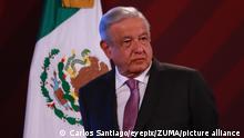 May 17, 2023 in Mexico City, Mexico: President of Mexico, Andres Manuel Lopez Obrador, speaks during the morning news conference in front of reporters at the national palace on May 17, 2023 in Mexico City, Mexico. (Credit Image: Â© Carlos Santiago/eyepix via ZUMA Press Wire