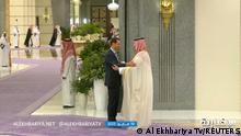 Syria's President Bashar al-Assad meets with Saudi Crown Prince Mohammed bin Salman during the Arab League summit, in Jeddah, Saudi Arabia in this still image obtained from a video May 19, 2023. AL EKHBARIYA TV via REUTERS ATTENTION EDITORS - THIS IMAGE HAS BEEN SUPPLIED BY A THIRD PARTY.
