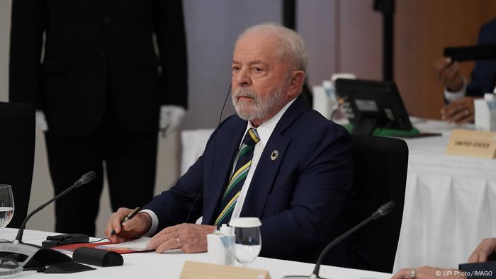 Brasiliens Präsident Lula da Silva während einer Arbeitssitzung in Hiroshima