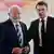 Lula da Silva y Emmanuel Macron, vestidos con traje y corbata, posan juntos.