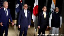 20/05/2023**U.S. President Joe Biden, Japan's Prime Minister Fumio Kishida, Australia's Prime Minister Anthony Albanese and India's Prime Minister Narendra Modi hold a Quad meeting on the sidelines of the G7 summit, at the Grand Prince Hotel in Hiroshima, Japan, May 20, 2023. REUTERS/Jonathan Ernst/Pool
