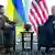 图为2023年5月21日七国集团G7峰会闭幕这天乌克兰总统泽连斯基与美国总统拜登会面的照片。
