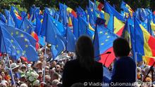 21/05/2023**European Parliament President Roberta Metsola and Moldovan President Maia Sandu attend a rally to support the European path of the country, in Chisinau, Moldova May 21, 2023. REUTERS/Vladislav Culiomza