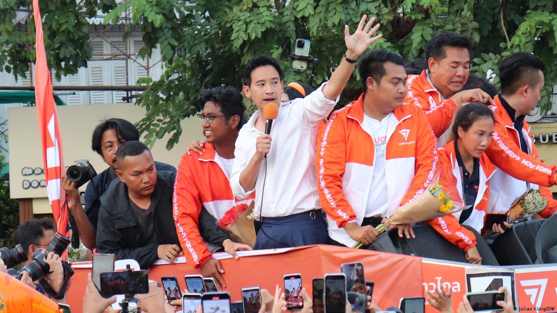 Pita Limjaroenrat during one of his campaigns during general elections