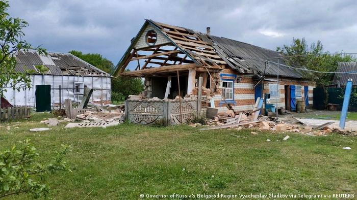 Casas destruidas en la región rusa de Belgorod, fronteriza con Ucrania. 