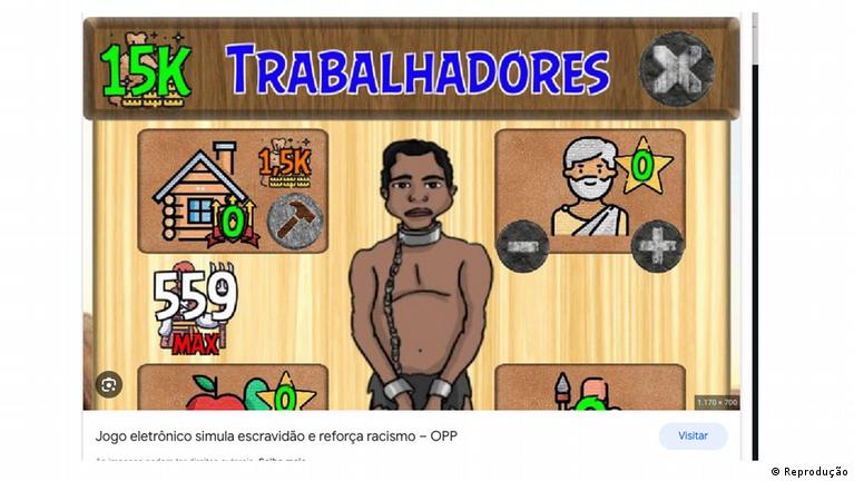 Brasil: Jogo que simula escravidão era encontrado no Google