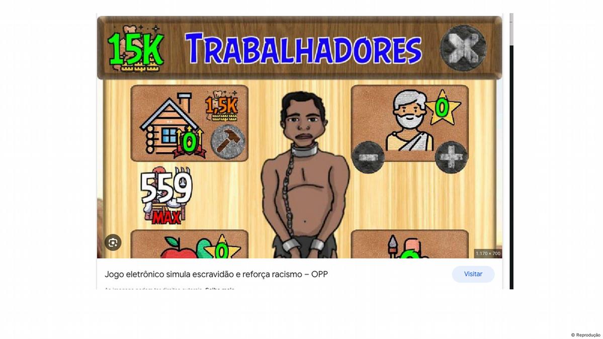 Google tira do ar jogo 'Simulador de Escravidão', que permitia castigar e  torturar pessoas negras, São Paulo