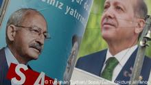 May 11, 2023, Ankara, Turkey: Campaign posters of the 13th Presidential candidate and Republican People's Party (CHP) Chairman Kemal K?l?Ã§daro?lu (L) and the President of the Republic of Turkey and Justice Development Party (AKP) President Recep Tayyip Erdo?an (R) are seen displayed. K?z?lay Square and streets are decorated with posters of two main candidates for the presidential and parliamentary elections, Recep Tayyip Erdogan and Kemal Kilicdaroglu. The Turkish general election will be held on May 14. (Credit Image: © Tunahan Turhan/SOPA Images via ZUMA Press Wire