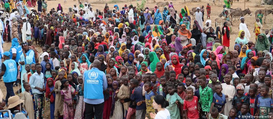 Refugiados sudaneses no Chade, um país vizinho do Sudão