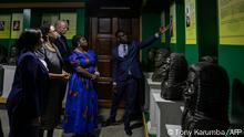 Colombia Vice President Francia Marquez (2nd R) takes a tour alongside Kenya's Chief Justice, Martha Koome (2nd L) of the Judiciary Museum of Kenya located at the Supreme Court of Kenya premises in capital Nairobi on May 15, 2023. (Photo by Tony KARUMBA / AFP)