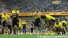 27.5.2023***
Soccer Football - Bundesliga - Borussia Dortmund v 1. FSV Mainz 05 - Signal Iduna Park, Dortmund, Germany - May 27, 2023
Borussia Dortmund's Anthony Modeste, Emre Can, Sebastien Haller, Youssoufa Moukoko and Raphael Guerreiro look dejected after the match REUTERS/Wolfgang Rattay DFL REGULATIONS PROHIBIT ANY USE OF PHOTOGRAPHS AS IMAGE SEQUENCES AND/OR QUASI-VIDEO. TPX IMAGES OF THE DAY 