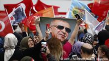 ISTANBUL, TURKEY - MAY 28: Recep Tayyip Erdogan supporters wave flags as they wait the election results of the Turkish presidential election runoff outside the presidents residence in kisikli on May 28, 2023 in Istanbul, Turkey. President Erdogan was forced into a runoff election when neither he nor his main challenger, Kemal Kilicdaroglu of the Republican People's Party (CHP), received more than 50 percent of the vote on the May 14 election. The runoff vote will be held this Sunday, May 28. (Photo by Jeff J Mitchell/Getty Images)