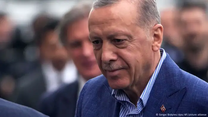 الرئيس التركي رجب طيب أردوغان خلال جولة الإعادة للانتخابات الرئاسية التركية (28.05.2023)