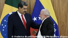 May 29, 2023, Brasilia, Distrito Federal, Brasil: (INT) Press Conference with Maduro, President of Venezuela. May 29, 2023, Brasilia, Federal District, Brazil: The President of Venezuela, Nicolas Maduro, during a press conference alongside the President of Brazil, Luiz Inacio Lula da Silva, at the Planalto Palace, in Brasilia, after a reserved meeting between the two..Credit: Frederico Brasil/Thenews2 (Foto: Frederico Brasil/Thenews2/Zumapress) (Credit Image: Â© Frederico Brasil/TheNEWS2 via ZUMA Press Wire