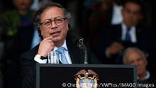 9.5.2023 Bogota, Kolumbien, Colombia s president Gustavo Petro speaks during the ceremony of the new Colombian Police Director William Rene Salamanca at the General Santander Police Academy in Bogota, Colombia. May 9, 2023. Bogota Cundinamarca Colombia Copyright: xChepaxBeltranx/xVWPicsx CHE_POLICENWGENERAL_20230509014