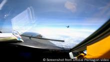 
Pic name: The Chinese pilot ‘flew directly in front of the nose’ of an American RC-135, the Pentagon said.
Time: release on May 30
keyword: China, US, South China Sea
Copyright: Screenshot from official Pentagon video