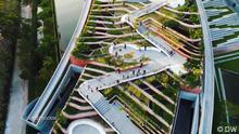 Für Kultur Intensiv vom 03.06.2023 und alle Adaptionen und Wiederholungen.*** Thammasat Universität Rangsit, Thailand, Dachgarten, Klimafreundlich, Architektur
