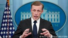 FILE PHOTO: U.S. White House national security adviser Jake Sullivan speaks at a press briefing at the White House in Washington, U.S., December 12, 2022. REUTERS/Kevin Lamarque/File Photo
