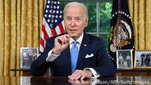 02.06.2023
US President Joe Biden addresses the nation on averting default and the Bipartisan Budget Agreement, in the Oval Office of the White House in Washington, DC, June 2, 2023. (Photo by JIM WATSON / POOL / AFP) (Photo by JIM WATSON/POOL/AFP via Getty Images)