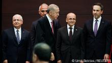 Turkish President Tayyip Erdogan walks next to the new Treasury and Finance Minister Mehmet Simsek during a press conference where the new cabinet was announced, in Ankara, Turkey June 3, 2023. REUTERS/Umit Bektas