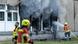 Firefighters extinguishing a fire at a refugee shelter in Apolda, Thuringia Firefighters extinguishing a fire at a refugee shelter in Apolda, Thuringia