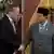 Menteri Pertahanan Jerman Boris Pistorius (kiri) disambut Prabowo Subianto di Jakarta