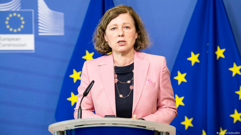 Vera Jourova, vicepresidenta de la Comisión Europea.