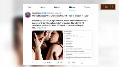 Sxx Hd Viedo Dw - Fact check: No, Sweden is not holding a 'sex championship' â€“ DW â€“ 06/07/2023