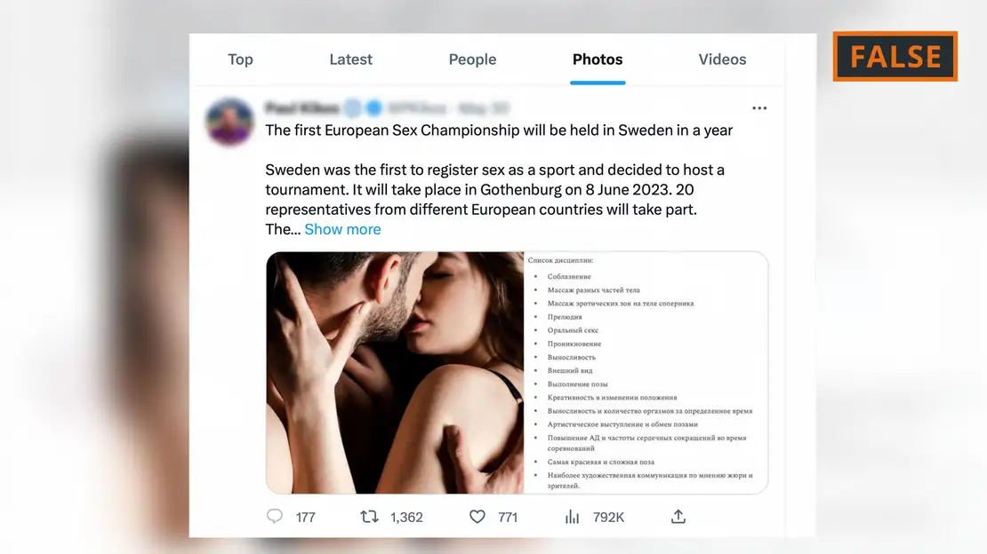 Suidensex - Fact check: No, Sweden is not holding a 'sex championship' â€“ DW â€“ 06/07/2023