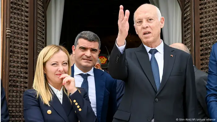 الرئيس التونسي قيس سعيد استقبل رئيسة الحكومة الإيطالية جورجيا ميلوني في تونس 6 يونيو حزيران 2023