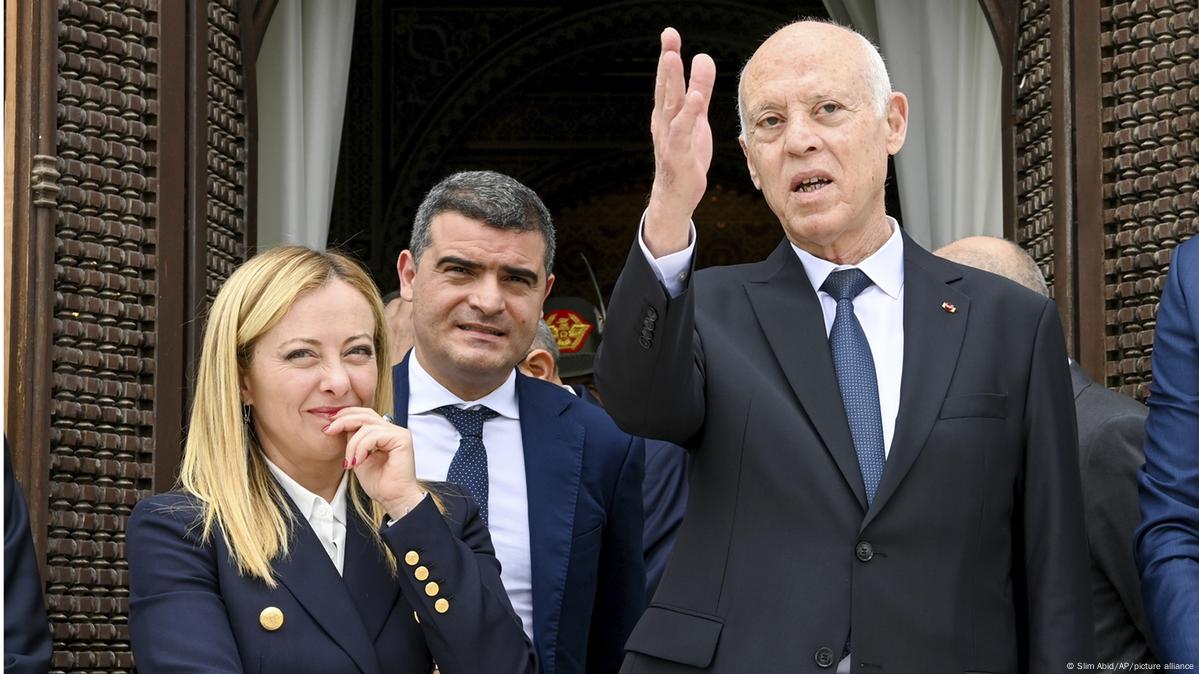 Tunesien Tunis | Giorgia Meloni und Kais Saied 